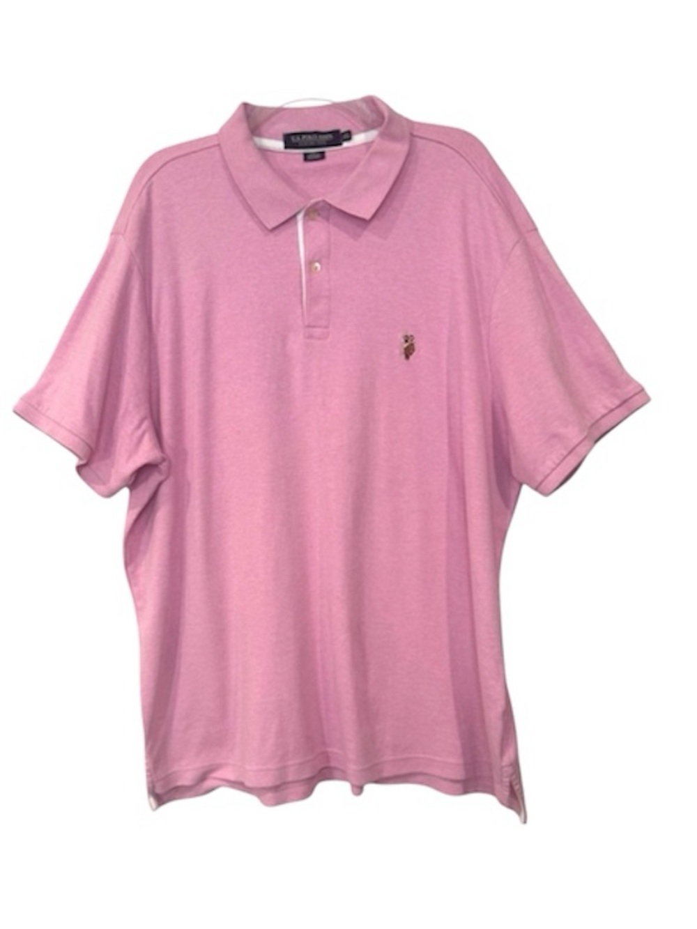 U.S. Polo Assn. Luxury Feel Classic Polo Shirt Tennis Tail Hem Pink Size 2XL